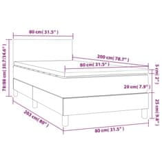 Petromila Box spring postel s matrací modrá 80x200 cm textil