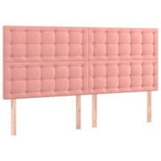 Greatstore Box spring postel s matrací růžová 200x200 cm samet