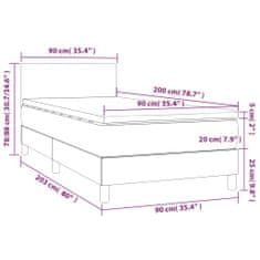 Petromila Box spring postel s matrací cappuccino 90x200 cm umělá kůže