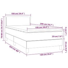 Petromila Box spring postel s matrací modrá 100 x 200 cm textil