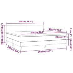 Petromila Box spring postel s matrací černá 200x200 cm samet