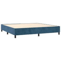 Vidaxl Box spring postel s matrací tmavě modrá 200x200 cm samet