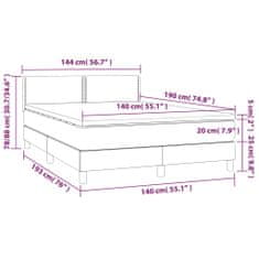 Petromila Box spring postel matrace a LED cappuccino 140x190cm umělá kůže