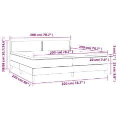 Petromila Box spring postel s matrací světle šedá 200x200 cm samet