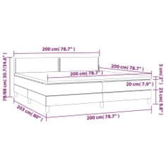 Petromila Box spring postel s matrací tmavě šedá 200x200 cm samet