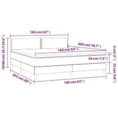 Petromila Box spring postel s matrací světle šedá 160x200 cm samet