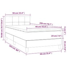 Petromila Box spring postel s matrací světle šedá 90x200 cm samet