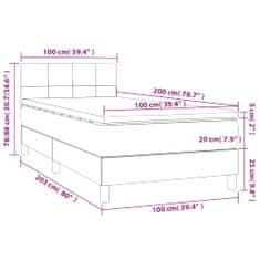 Petromila Box spring postel s matrací tmavě zelená 100x200 cm samet