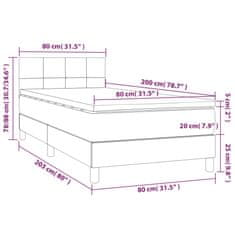 Petromila Box spring postel s matrací světle šedá 80 x 200 cm textil