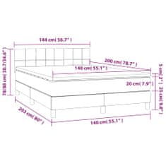 Petromila Box spring postel s matrací světle šedá 140x200 cm samet