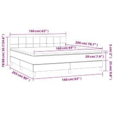 Petromila Box spring postel s matrací tmavě šedá 160x200 cm samet