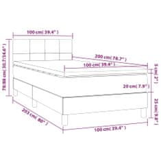 Petromila Box spring postel s matrací růžová 100x200 cm samet