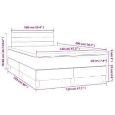 Petromila Box spring postel s matrací světle šedá 120 x 200 cm samet