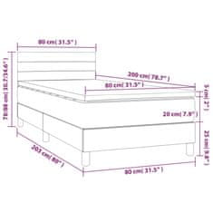 Petromila Box spring postel s matrací krémová 80 x 200 cm textil