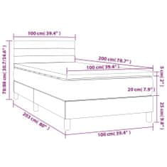 Petromila Box spring postel s matrací tmavě modrá 100x200 cm samet