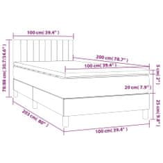 Petromila Box spring postel s matrací růžová 100x200 cm samet