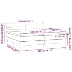 Petromila Box spring postel s matrací tmavě šedá 200x200 cm samet