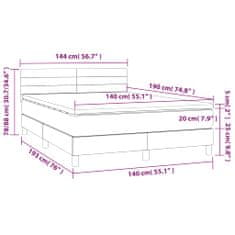 Petromila Box spring postel s matrací tmavě šedý 140 x 190 cm samet