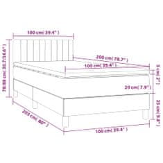 Petromila Box spring postel s matrací tmavě šedá 100 x 200 cm textil