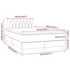 Petromila Box spring postel s matrací světle šedá 120 x 200 cm textil