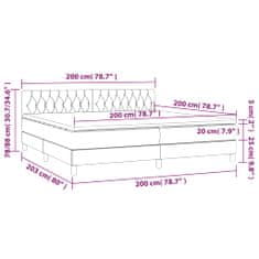 Petromila Box spring postel s matrací světle šedá 200 x 200 cm textil