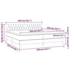 Petromila Box spring postel s matrací světle šedá 200 x 200 cm textil