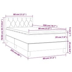 Greatstore Box spring postel s matrací růžová 80 x 200 cm samet