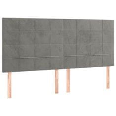 Greatstore Box spring postel s matrací světle šedá 160x200 cm samet