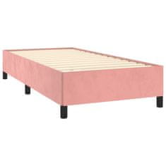 Vidaxl Box spring postel s matrací růžová 100x200 cm samet