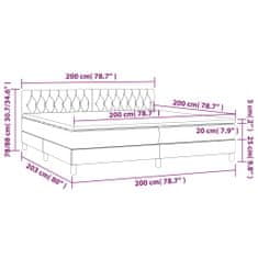 Petromila Box spring postel s matrací světle šedá 200x200 cm samet