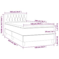 Petromila Box spring postel s matrací krémová 100 x 200 cm textil