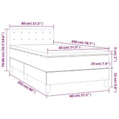 Petromila Box spring postel s matrací bílá 80 x 200 cm umělá kůže