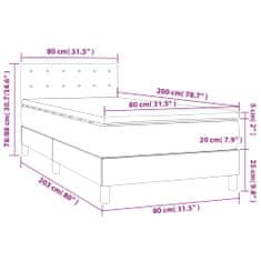 Petromila Box spring postel s matrací světle šedá 80 x 200 cm textil