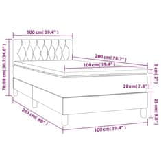 Petromila Box spring postel s matrací tmavě šedá 100 x 200 cm textil