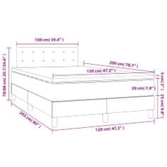 Petromila Box spring postel s matrací šedá 120x200 cm umělá kůže