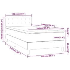 Petromila Box spring postel s matrací modrá 100 x 200 cm textil