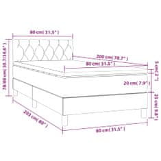 Petromila Box spring postel s matrací světle šedá 80 x 200 cm textil