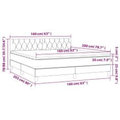 Petromila Box spring postel s matrací světle šedá 160 x 200 cm textil