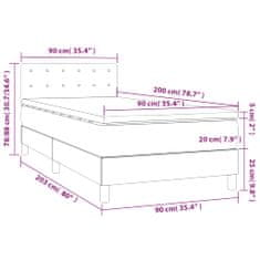 Petromila Box spring postel s matrací bílá 90x200 cm umělá kůže