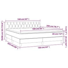 Petromila Box spring postel s matrací tmavě šedá 160x200 cm samet