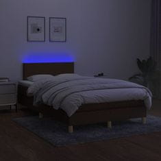 Greatstore Box spring postel s matrací a LED tmavě hnědá 120x200 cm textil