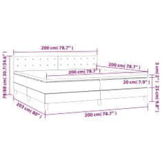 Petromila Box spring postel s matrací světle šedá 200x200 cm samet