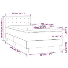 Petromila Box spring postel s matrací tmavě šedá 80 x 200 cm textil