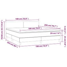 Petromila Box spring postel s matrací šedá 180x200 cm umělá kůže