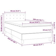 Greatstore Box spring postel s matrací šedá 90x200 cm umělá kůže