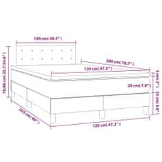 Petromila Box spring postel s matrací tmavě šedá 120 x 200 cm samet