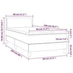 Petromila Box spring postel s matrací modrá 80x200 cm textil