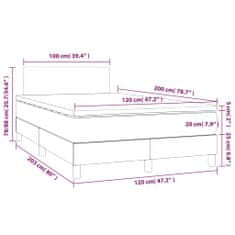 Petromila Box spring postel s matrací světle šedá 120 x 200 cm samet