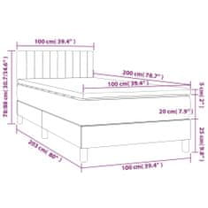 Petromila Box spring postel s matrací modrá 100 x 200 cm textil