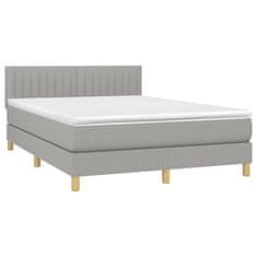 Petromila Box spring postel s matrací světle šedá 140 x 200 cm textil